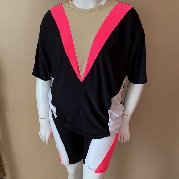 NWT Game Mode Colorblock Short Set - Neon Pink - Size:XL - Picture 6 of 16